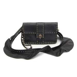 Valentino Garavani Lockstuds Shoulder Pouch Women's Leather Studded Chain/Sho...